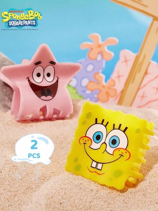SpongeBob Squarepants Accessories - SpongeBob SquarePants Yellow Sponge & Pink Patrick Star Hair clips set of 2